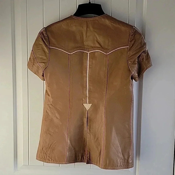 Vintage Taylor International Leather Button Up Lined Vest Top Size 10 - Picture 4 of 11